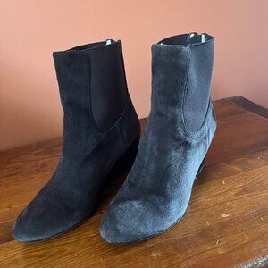 Tauren Rose Dark Brown Suede Wedge Booty